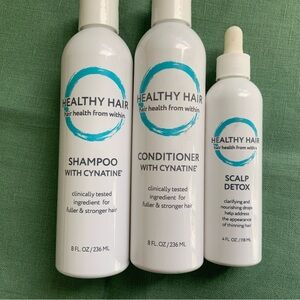 Healthy Haircare Shampoo+Conditioner w/Cynatine 8oz+Scalp Detox